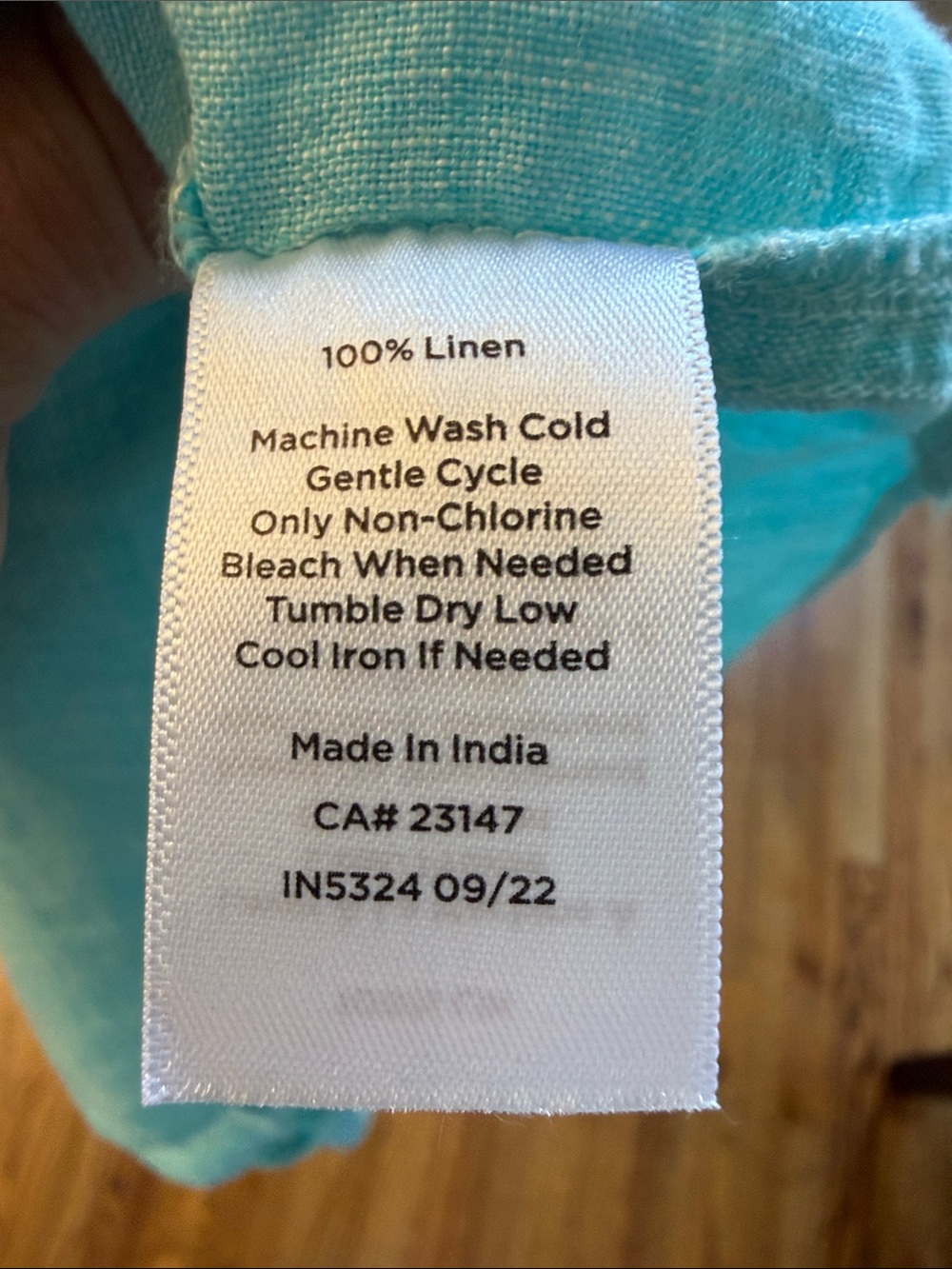 Talbots Light Aqua V-Neck Linen Tunic Top - Women - Picture 4 of 5